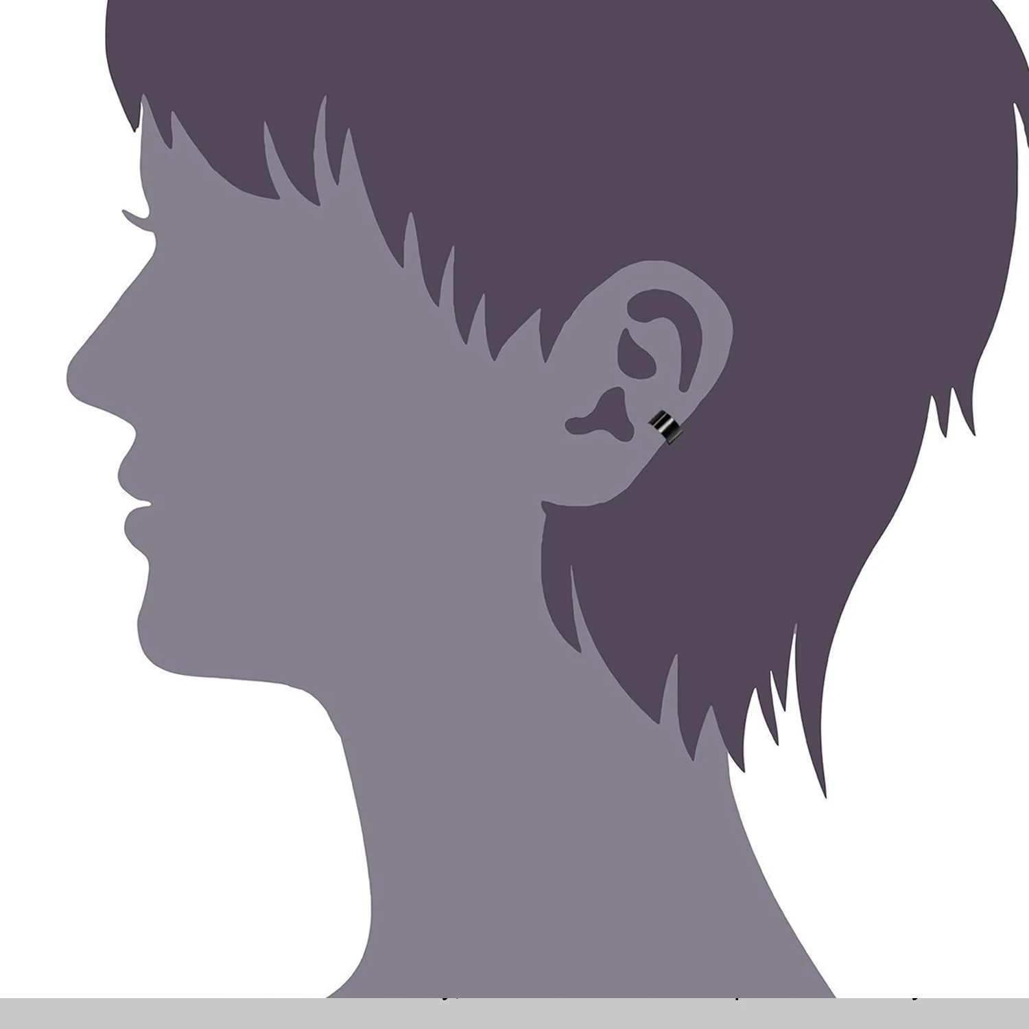 Unisex Stainless Steel Ear Clip Earrings 2pcs