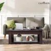 47'' Espresso Lift Top Coffee Table with Hidden Storage Compartment & Lower Shelf, Table Design for Living Room 2