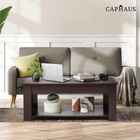 47'' Espresso Lift Top Coffee Table with Hidden Storage Compartment & Lower Shelf, Table Design for Living Room 2