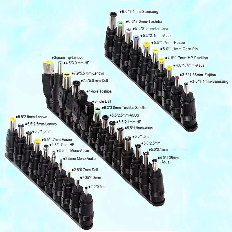 Power Adapter Plug 8/10/34PCS Lenovo Thinkpad Laptop Power Plug Jack Set 5.5mmx2.1mm DC AC