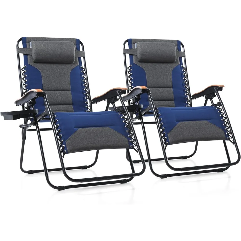 

Gravity Chair, 30 "wide Seat Anti Gravity Recliner with Cup Holder, Set of 2, Supporting 400 Pounds (thumb Blue)