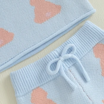 Adorable Baby Girls Easter Outfit with Bunny Print Knit Short Sleeve Top and Elastic Shorts Set - 2 Piece Cute Clothing 1