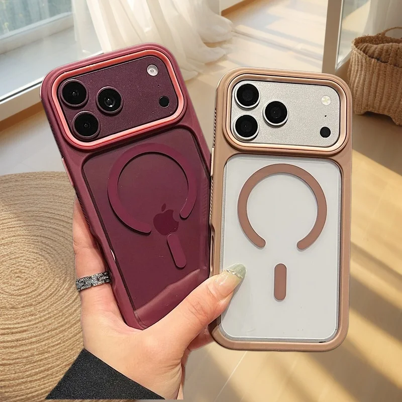Enhanced Magnetic Shockproof 3-in-1 Phone Case with Clear Bumper Armor Cover