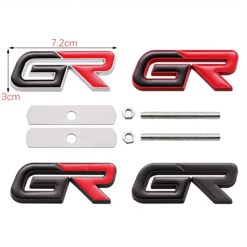 3D 금속 GR 자동차 전면 그릴 엠블럼 배지 후면 트렁크 스티커 데칼 For Toyota GR Gazoo Sport C-HR RAV4 Mirai Avensis Prado Prius