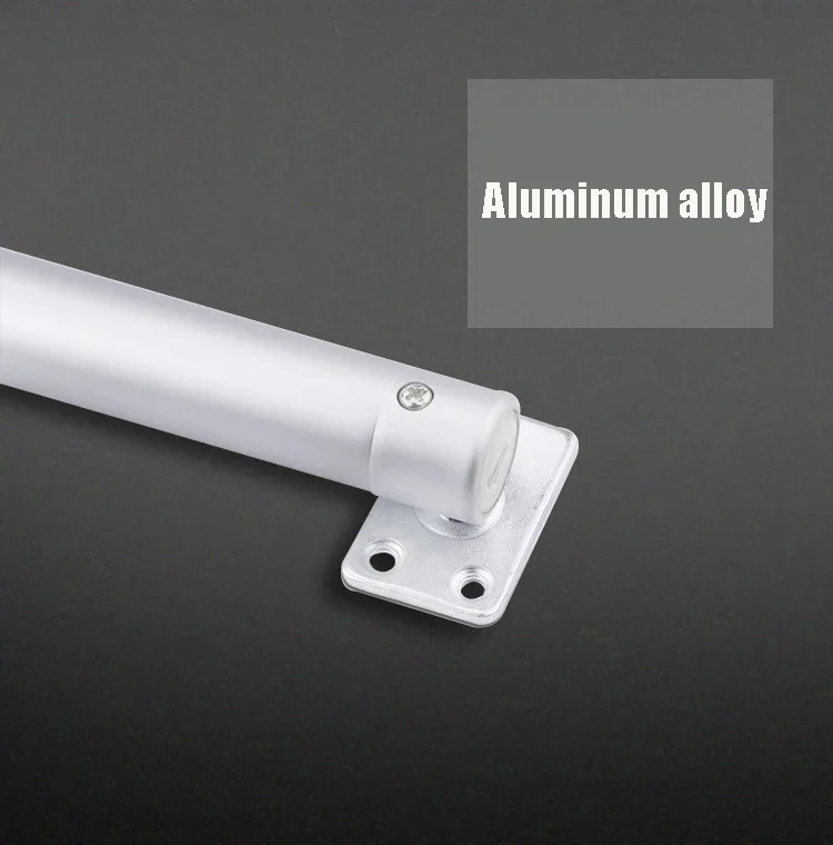 Automatic Door Closer 60kg Soft Closure Adjustable Gas Spring 110 Degree Positioning Stop Door Hardware Aluminum Alloy