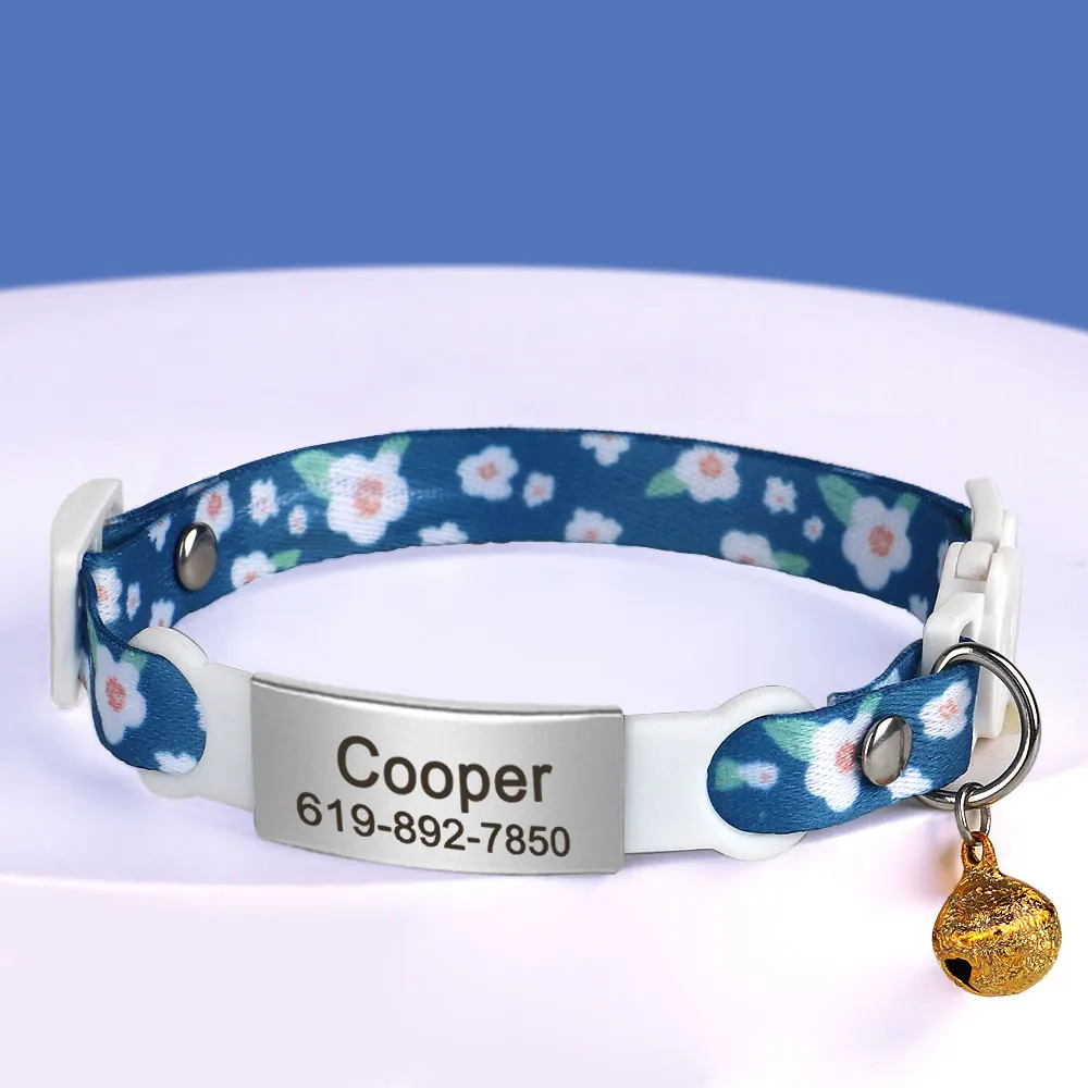 Title 7, Personalized ID Tag Cat Collar With Bell Safety...