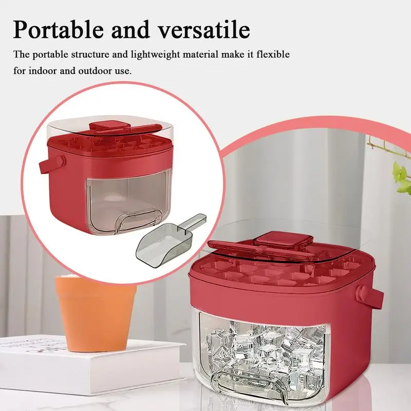 Large Capacity Ice Tray With Lid Chilling Cube Maker Bin Press-Type Design Double-layer Ice Making Tool Kitchen Ice Ball Mold