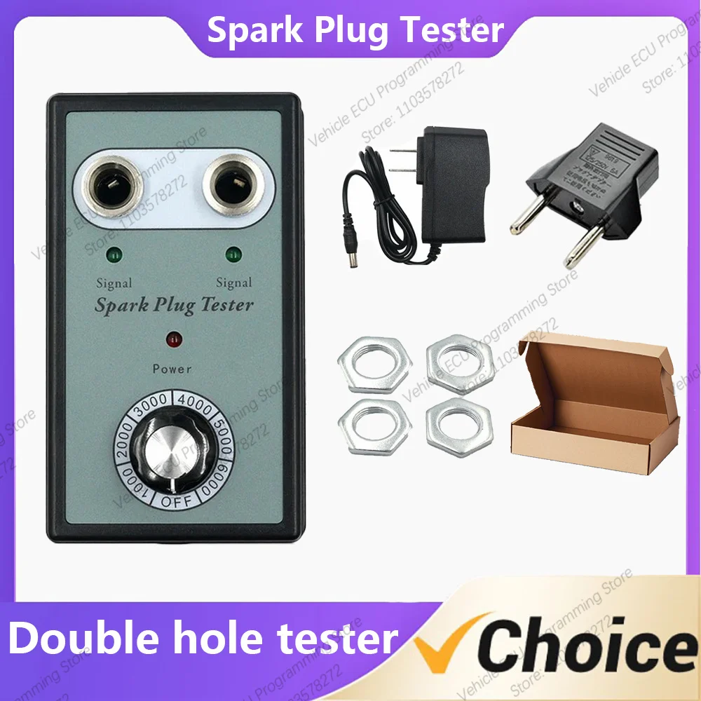 

Spark Plug Tester Double Hole Spark Plug Performance Ignition Intensity Tester Automotive Diagnostic Equipment Tool Top Sale-25%