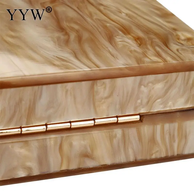 Fashion Painting Marble Acrylic Women Handbag Elegant Multi Color Smooth Evening Wedding Cocktail Party Prom Purse Wallet Tote