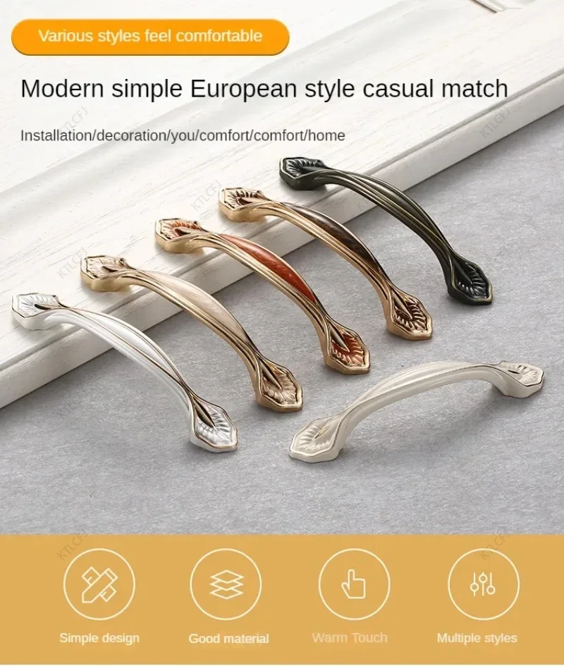 Description Picture 2 of itemCabinet Door Handles European Style Red/White/Black Amber Cabinets Wardrobe Door Handles Modern Minimalist Drawer Handles