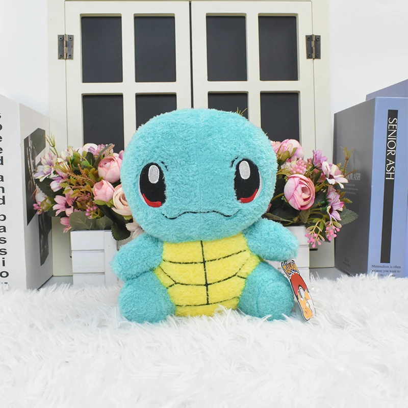12 스타일  Pichu Squirtle Charmander  Bulbasaur 플러시 장난감 Psyduck Mew Snorlax Piplup Rowlet Scorbunny Peluche Dolls