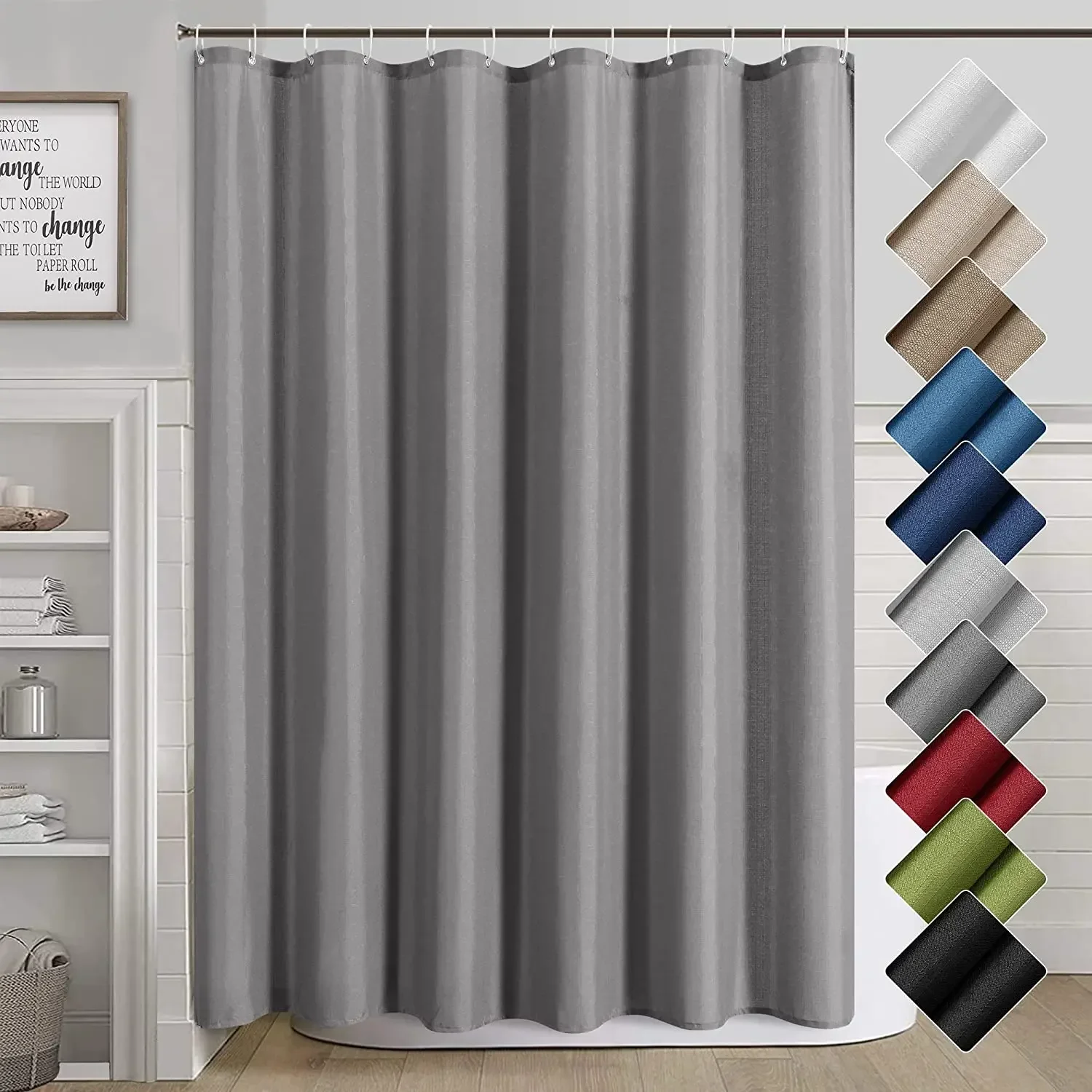 Shower Curtains Grey Shower Curtains Modern Minimalist Hotel Home Solid Colour Bath Curtain Polyester Fabric Bathroom Decoration Set with Hooks