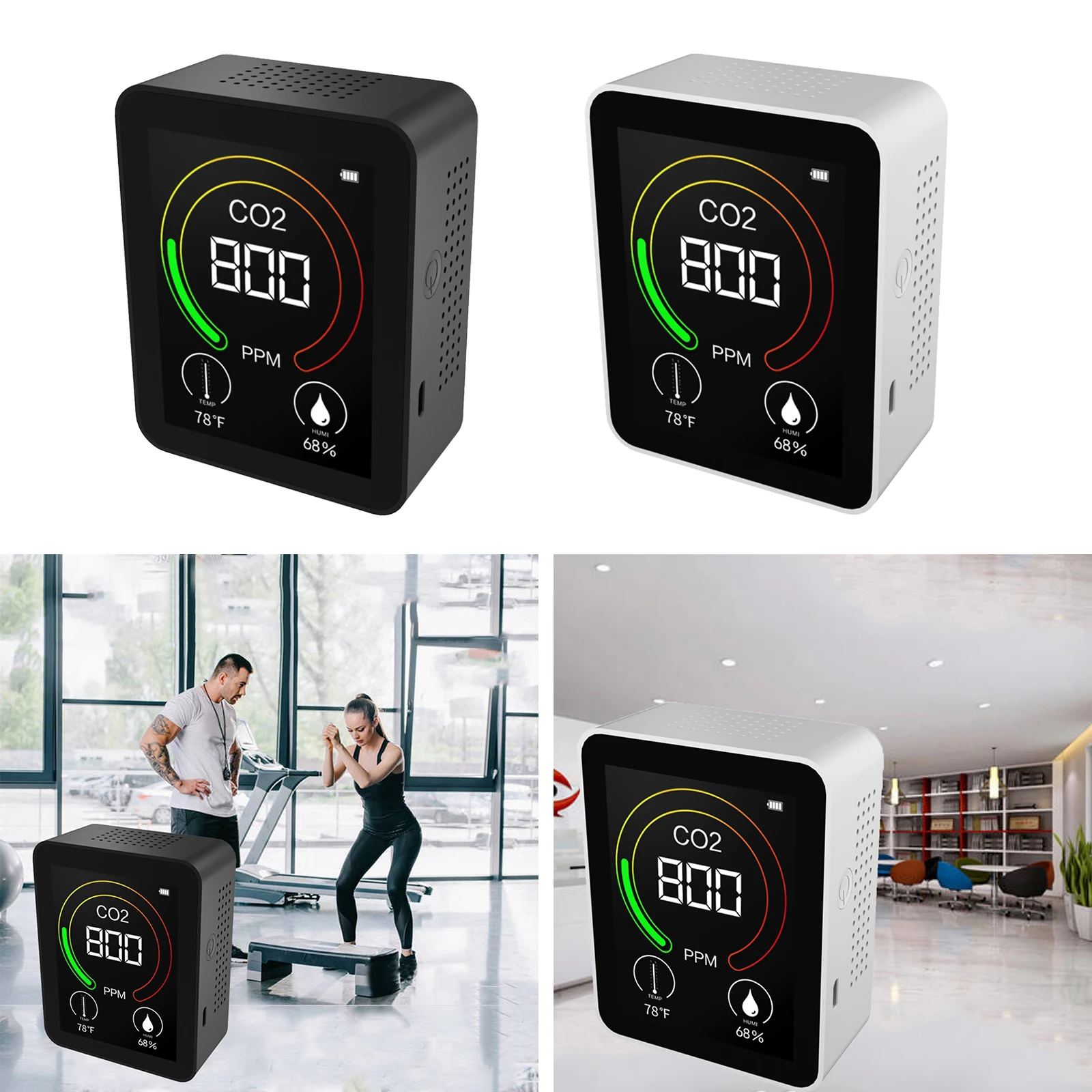 Air Quality Indoor for 500mah Temperature and Humidity Detector Display Carbon Dioxide Sensor 4000PPM
