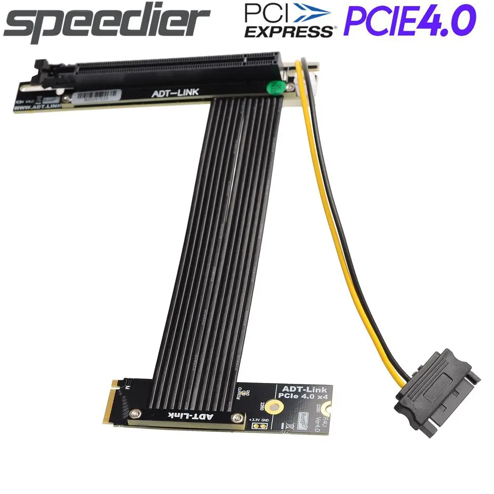 Universal Pci-e 4.0×16 a M.2 Nvme Ssd Cabo de Extensão Gen m2 Chave m Riser Cartão Adaptador Sata Power Gpu Jumper Novo 2023