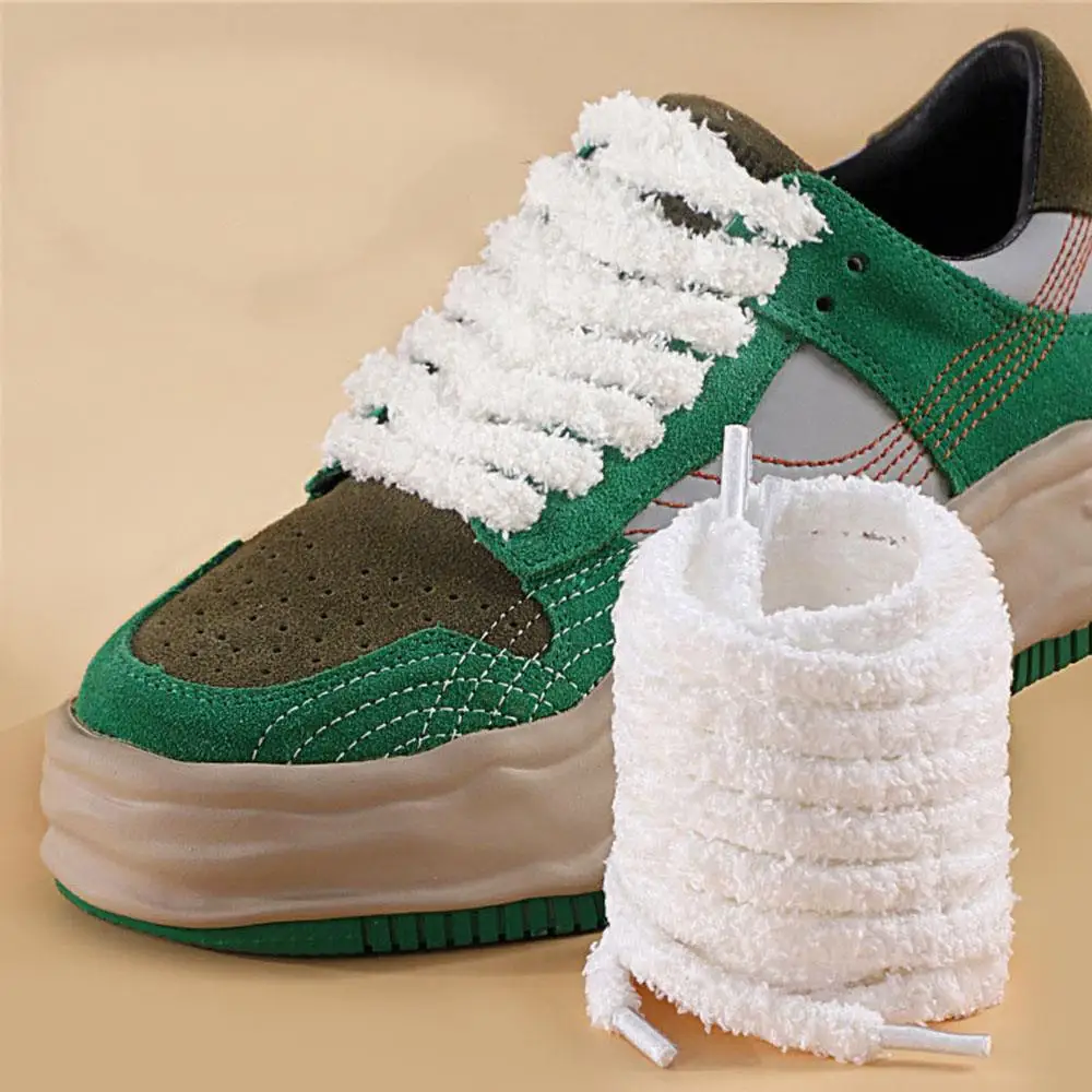 Shoe Laces Shoe Accessories 1 Pair Plush Towel Shoelaces Cute Soft Fluffy 140cm Long Round for Casual Canvas Sneakers