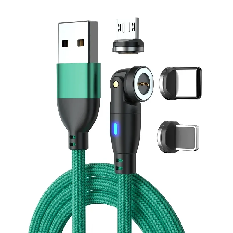 100W 9PIN 3 in 1 multi function PD magnetic cable 540 rotation L shape  straight design fast charging magnetic cable
