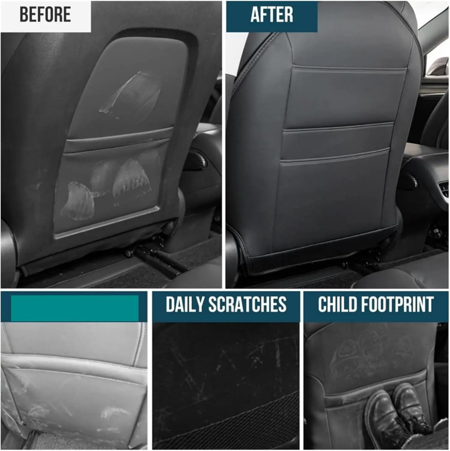Protector de Asiento Antipatadas para Tesla Model Y Juniper/Model 3+ Highland, Tapete de Cuero Antipatadas para Niños, Protector Antisuciedad, Accesorios