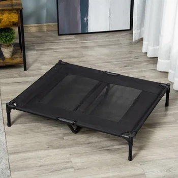 Letto rialzato PawHut per cani all'interno e all'esterno 92x76x18 cm nero