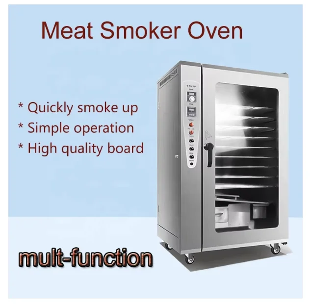 Gas Heating Dehydrator Smoker Oven Temperature Time Control Smoking Hot Dog Ham Fish Smoked Sausage Meat Steamer