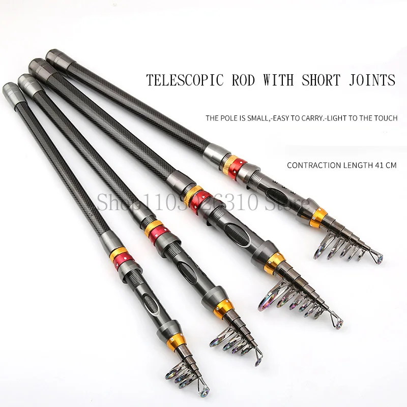 Rotating Carp 1.8m-3.6m Carbon Telescopic Fishing Rod Rotating Fishing Rod Travel Sea ...