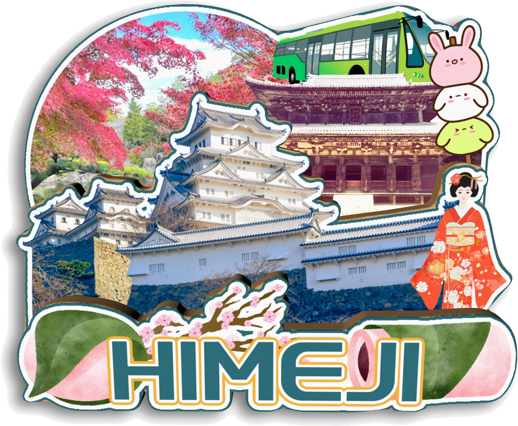 Hakone Himeji Hakodate Kawasaki Kyushu Matsumoto Kamakura Mount Fuji Beppu Japan Fridge Magnet Travel Souvenir Gift