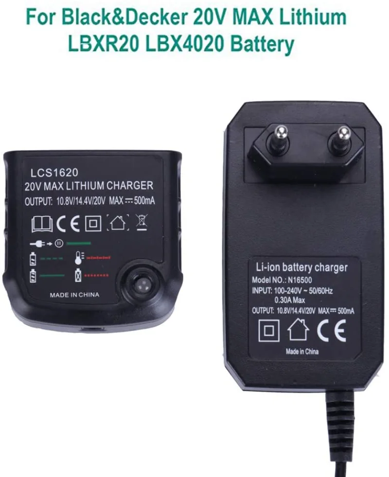 Carregador de Bateria Li-ion para Black & Decker 10.8v 14.4v 20v Série Lbxr20 Lb20 Lbx20 Lbx4020 Furadeira Elétrica Ferramenta de Fenda - Image 6