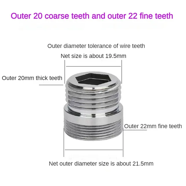 Stainless Steel Faucet Connector M22 To M20 M18 M1/2" Thread Joints Water Purifier Accessory Kitchen Water Tap Adapter Fittings 6