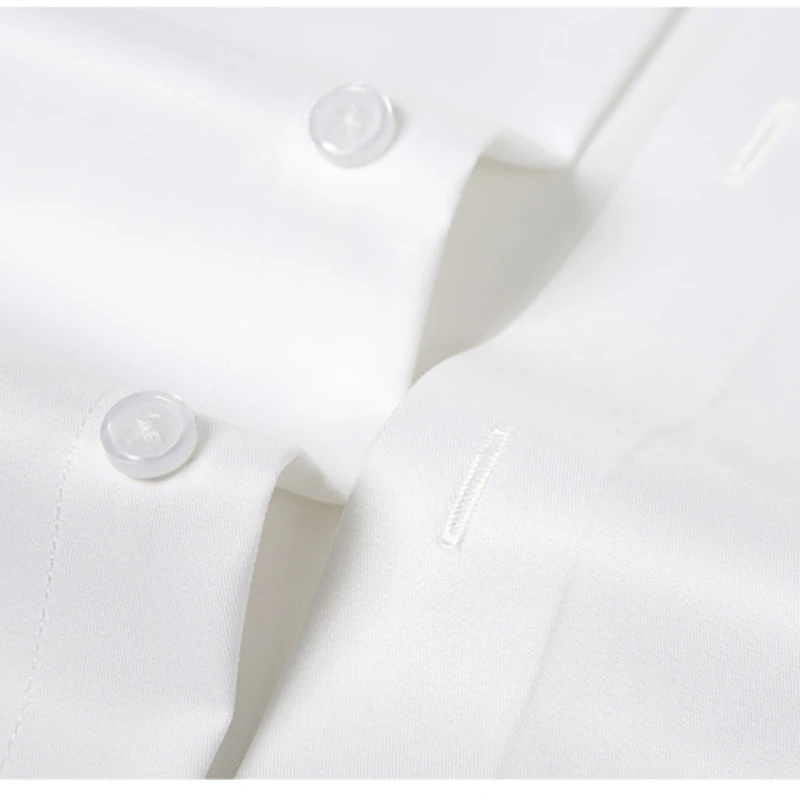 Plus Size 5XL-S High Stretch Seamless Shirt Men Summer Short Sleeve Top Quality Slim Fit Casual Luxury Shirt Social Dress Shirt