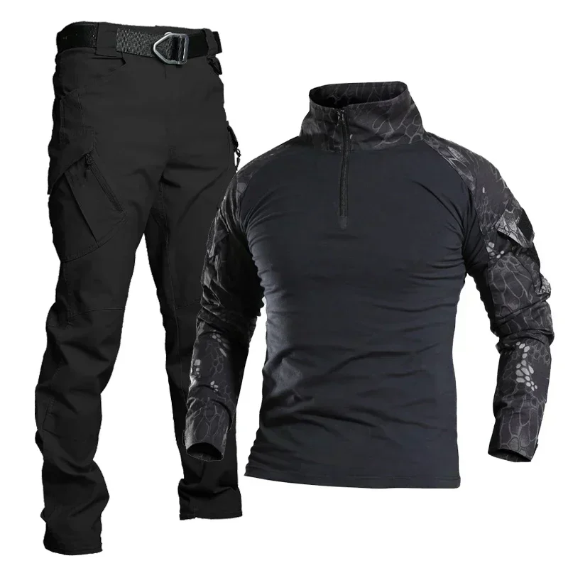 Hunting Uniforms Set for Men Camouflage Breathable Multicam Black Suit Hiking Shirt Tactical Cargo Uniform Hunting Set tactical suit tactical shirt combat uniform hunting jacket
