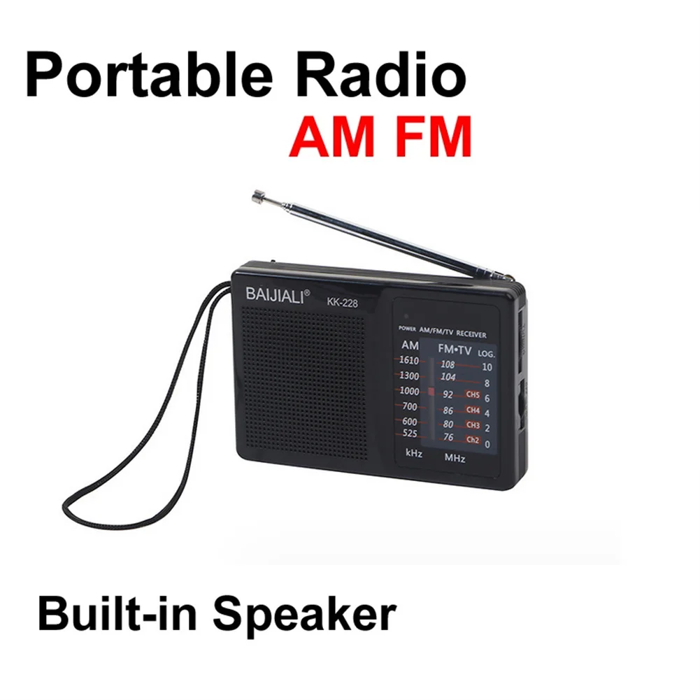 Portable-AM-FM-Radio-With-Telescopic-Antenna-Mini-Radio-Powered-Battery ...