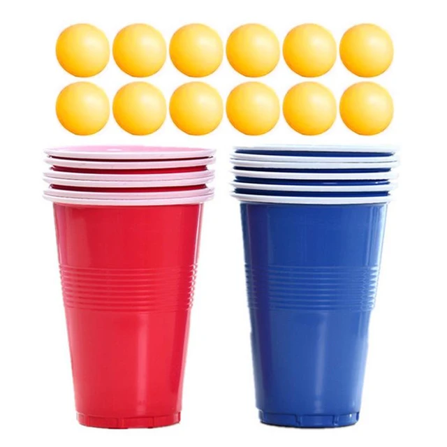 Fairly Odd Novelties Beer Pong Set, Red Cups and Ping Pong Balls.