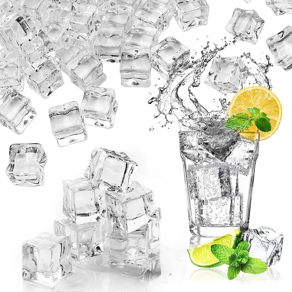 

5Pcs Artificial Ice Cubes Acrylic Simulation Big Ice Cubes Broken Ice Cubes Photo Props Decorations Auxiliary Photography Props