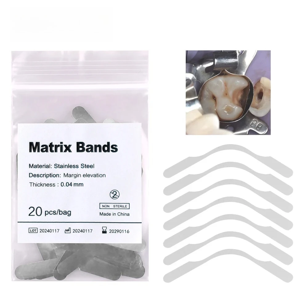Bandes Matriciales Dentaires Tofflemire – 50 Pièces, Prémolaires/molaires 4,5/6 Mm