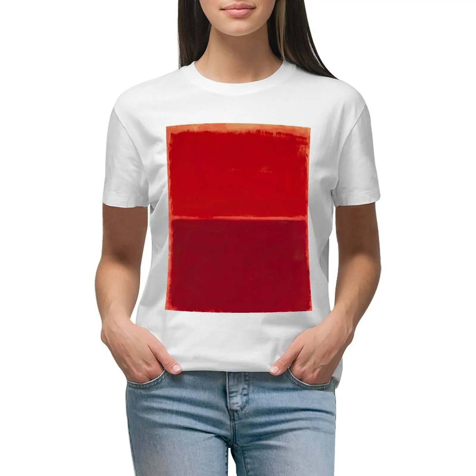 

mark rothko painting,red,dark red, artwork by mark rothko T-shirt shirts graphic tees oversized womans clothing