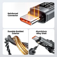 Toocki PD 100 Вт USB C-кабель 6A для быстрой зарядки OLED-кабель с цифровым дисплеем для Huawei P70 60 Mate 70 60 Honor Xiaomi iPhone 17 16Pro — изображение 5