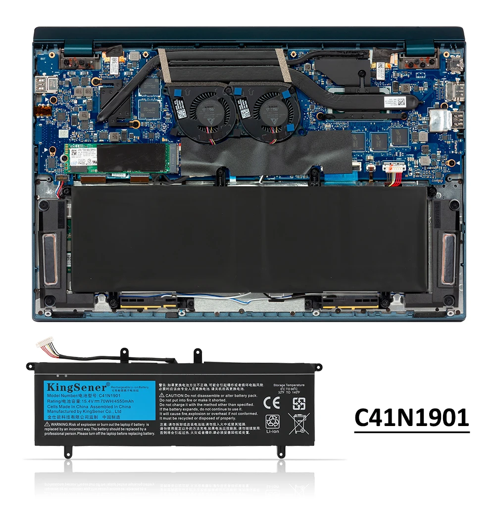 Bateria do Portátil de Kingsener C41n1901 70wh para Asus Zenbook Duo Ux481fa Ux481fl Ux481f Ux481fly Ux4000f Ux4000fl 0b20003520000 - Imagem 6