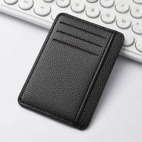Men's Slim Minimalist Front Pocket Wallets RFID Blocking Credit Card Holder Portable Leather Wallets 6