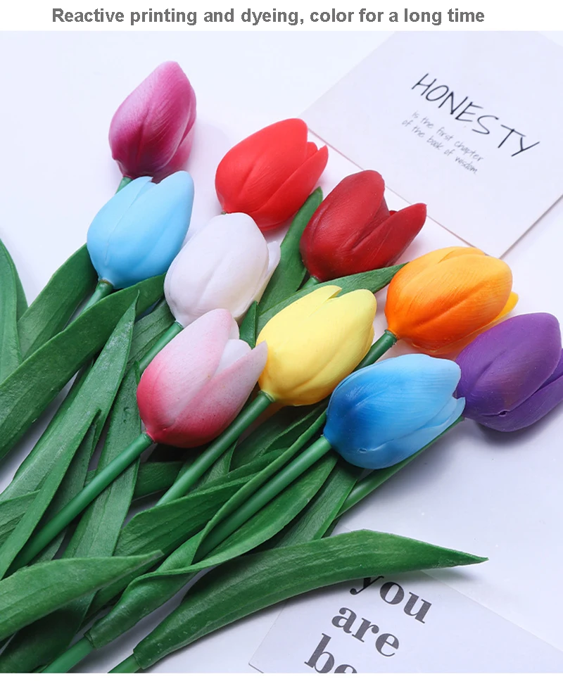 32pc Pu Tulip Fleurs Silikonowe Wedding Decoration Fake Artificial Flowers Цветы Для Декора Artificielles Tulipany