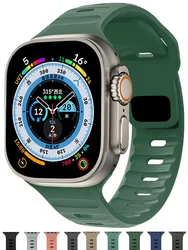 Ocean Strap For Apple Watch Band 44mm 49mm 45mm 42mm 45 mm ultra Silicone correa Watchband bracelet iwatch Series 8 7 6 5 4 3 se