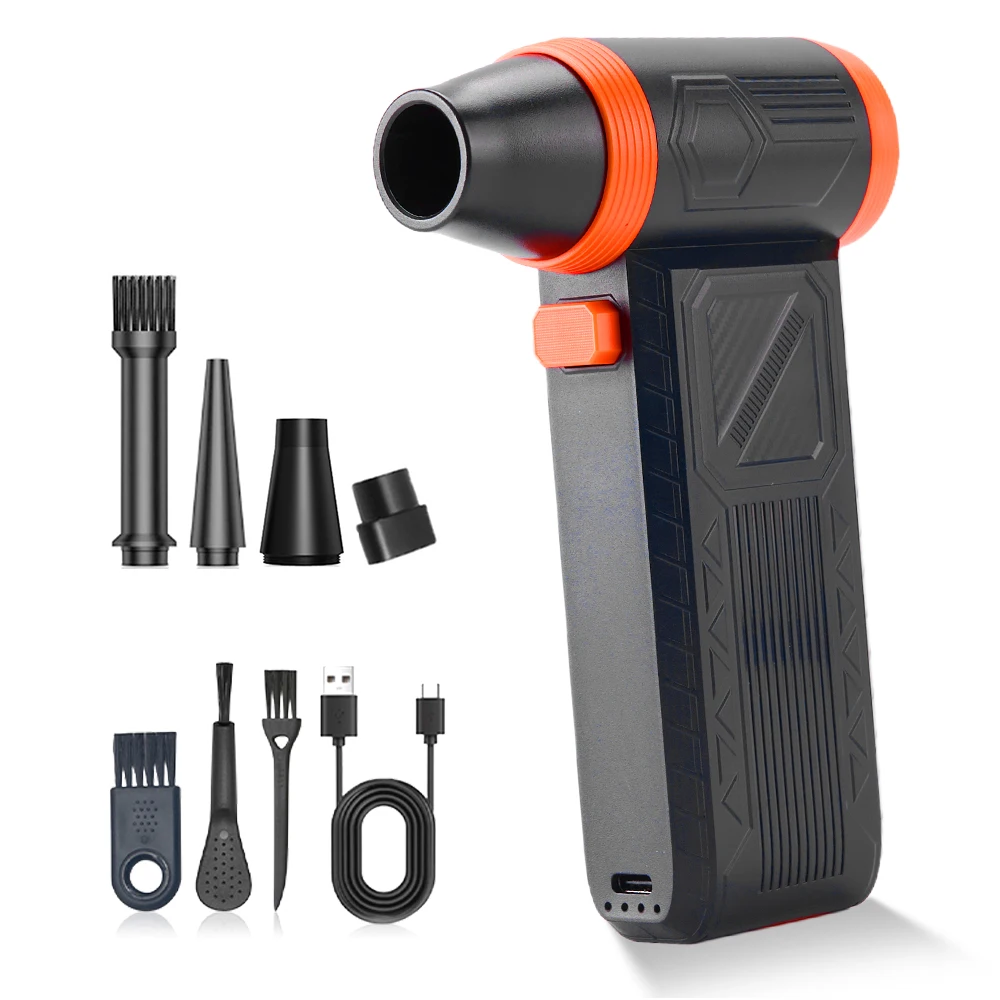 150000RPM Powerful Air Blower Wind Speed 52m/s Wireless Turbo Fan Jet Brushless Turbo Jet Blower Blowing Force 430g Air Blow Gun