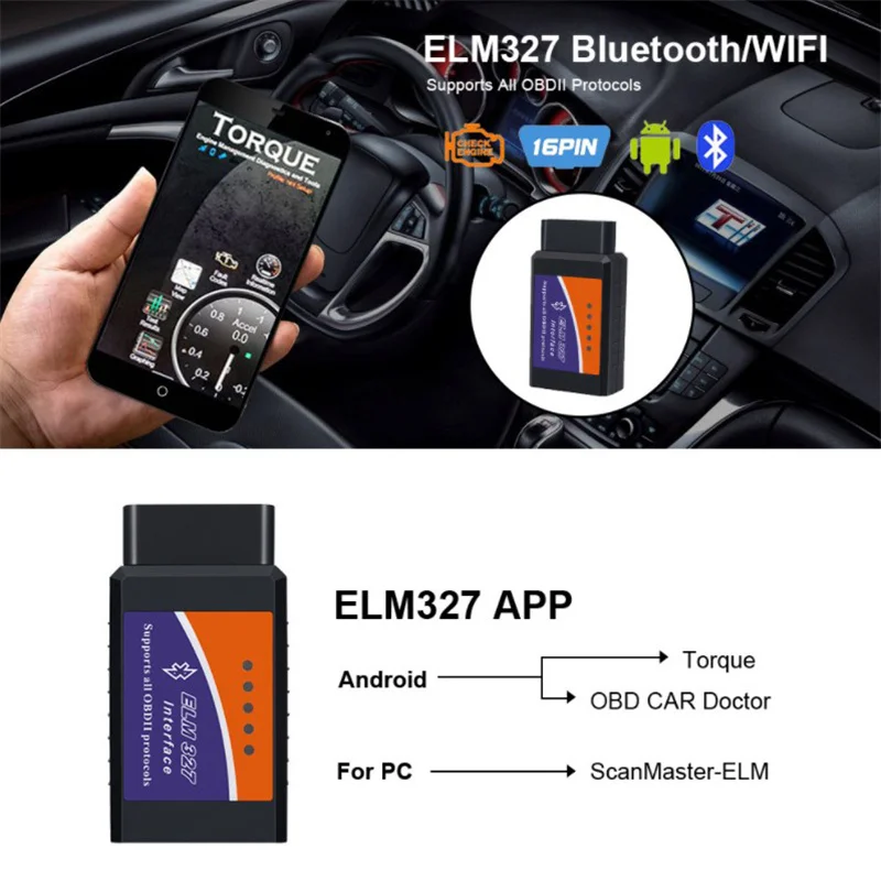 OBD2 Scanner WIFI ELM327 V1.5 for Android/IOS/Windows Car Diagnostic Code Reader