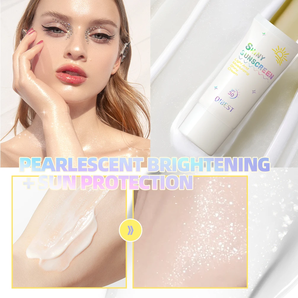 Facial Sunscreen Oil-Control Glitter Sun Cream Sunblock Skin Protective Refresh Sun Block Anti Aging Concealer Makeup Foundation leg makeup concealer face foundation makeup