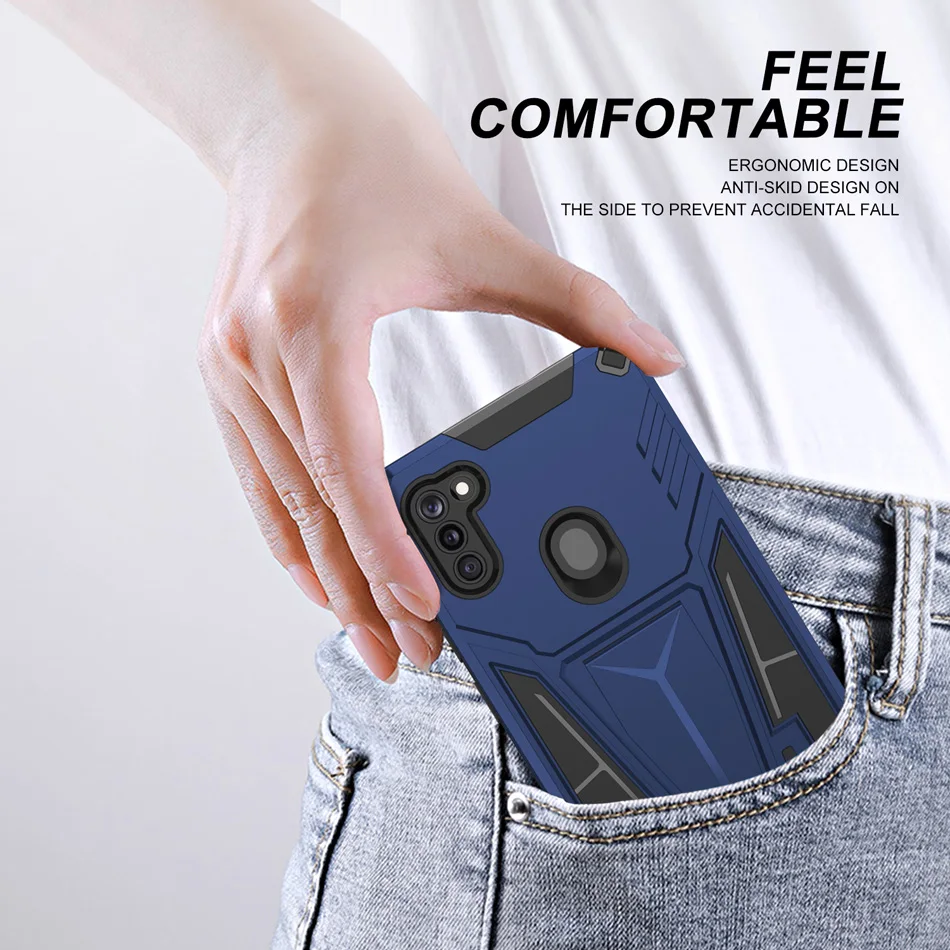 Shockproof Kickstand Phone Case For OPPO A3S A5 A9 A15 Bracket Car Holder Protective Cover For OPPO A5S A7 A12 A15S A35 Realme 2 best case for oppo