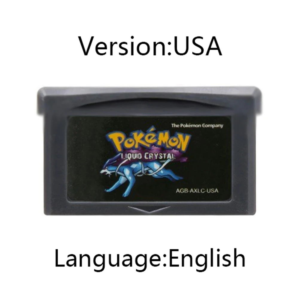 GBA 게임 카트리지 32비트 비디오 게임 콘솔 카드 애쉬그레이 액정 라이트 플래티넘 모에몬 에메랄드 영어판
