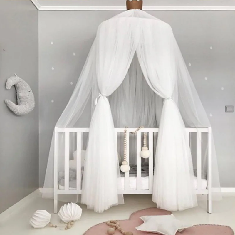 Baby Mosquito Net Nordic Princess Crown Dome Tenda Children's Room Decor Home Decro Acessórios Children's Hanging Bed Curtain