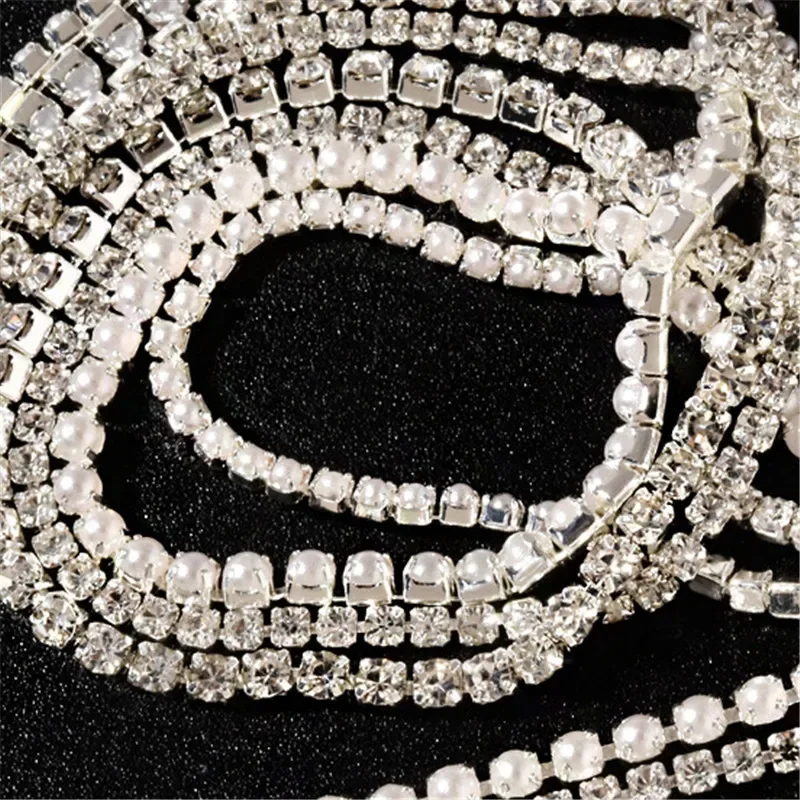 Chaîne à ongles avec breloques en perles 1,5 mm, or rose et argent, décorations artistiques, ongles en métal, pièces 3D à faire soi-même, strass, bijoux, accessoires de manucure_voghion.com