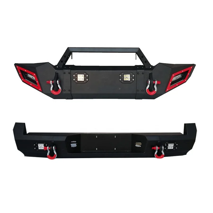 Steel Front Bumper and Rear Step Step Bumper Guard With LED Light For Tacoma 2005-2015 custom 1 25 front seat spacers lift jackers fits front of front seat compatible with toyota tacoma 4runner fj and lexus gx