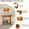 Teak Shower Bench Seat Chair with Shelf | 18.7" Solid Wood Shower Stool Waterproof Shower Seat with Storage for Inside Shower 2