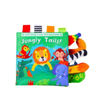 0-36M Baby Enlightenment  Educational Cartoon Animals Tail Cloth Book Paper Cloth Books Toys Baby Toys 1