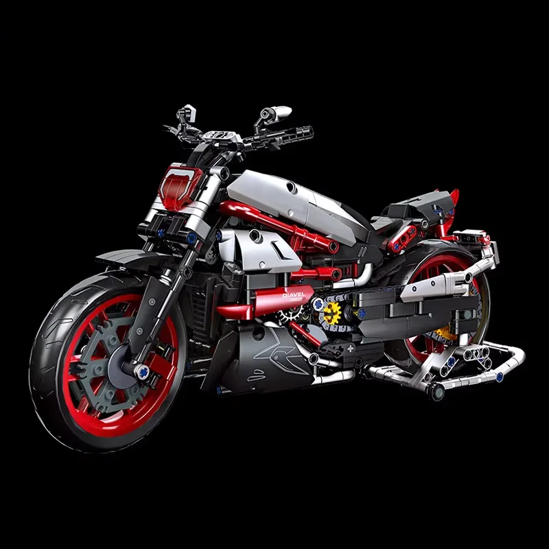 Technical Motorcycle Model 896PCS Building Blocks Moto Racing Motorbike City Vehicle Sets Off Road MOC Kits Brick Toys Boy building block toy assemble toy